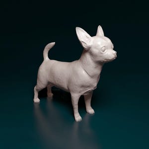 Chihuahua Minimalist Dog Statue – Paintable Dog Figurine, Unique Gift, Dog Memorial Sculpture, Home Decor or Cake Topper