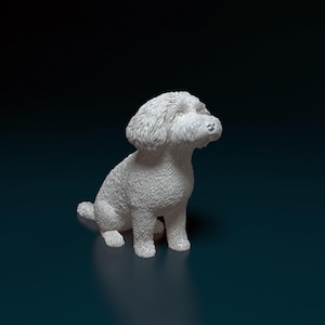 Mini Poodle Minimalist Dog Statue – Paintable Dog Figurine, Unique Gift, Dog Memorial Sculpture, Home Decor or Cake Topper
