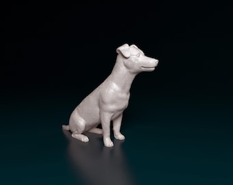Figura de perro Jack Russell Terrier / Decoración minimalista para el hogar / Estatua conmemorativa para mascotas / Escultura de pintura personalizada o hecha a mano / Adorno para tarta
