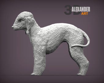 Bedlington Terrier Figurine | Custom Lamb Dog Sculpture | Pet Memorial Statue and Dog Lover Gift