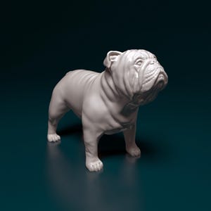 English Bulldog Minimalist Dog Statue – Paintable Dog Figurine, Unique Gift, Dog Memorial Sculpture, Home Decor or Cake Topper
