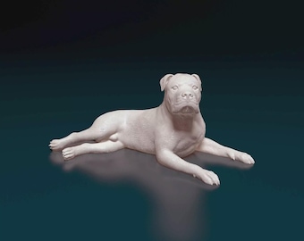 Figura de perro American Pitbull / Decoración minimalista para el hogar / Estatua conmemorativa para mascotas / Escultura para pintar tú mismo o a medida / Adorno para pastel