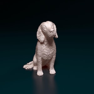 English Cocker Spaniel Minimalist Dog Statue – Paintable Dog Figurine, Unique Gift, Dog Memorial Sculpture, Home Decor or Cake Topper