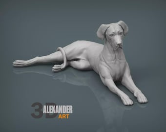 Great Dane Figurine Dog | Minimalist Home Decor | Pet Memorial Statue | DIY or Custom Paint Sculpture | Cake Top