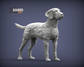 Figura de perro de pointer alemán de pelo duro / Decoración minimalista para el hogar / Estatua conmemorativa para mascotas / Escultura de pintura personalizada o hecha a mano / Adorno para tarta