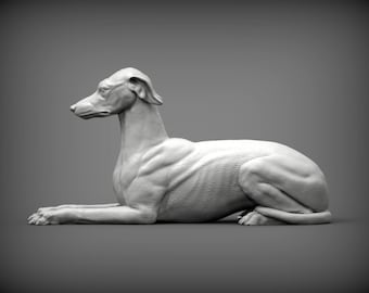 ミニチュアグレイハウンド犬の像/模型。1:6スケール（バービーと互換性