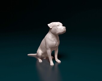 Pitbull Figurine Dog | Minimalist Home Decor | Pet Memorial Statue | DIY or Custom Paint Sculpture | Cake Top