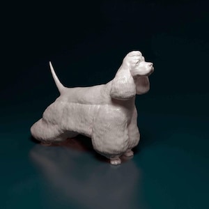 American Cocker Spaniel Minimalist Dog Statue – Paintable Dog Figurine, Unique Gift, Dog Memorial Sculpture, Home Decor or Cake Topper