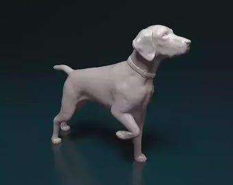 Figura de perro Weimaraner / Decoración minimalista para el hogar / Estatua conmemorativa para mascotas / Escultura de pintura DIY o personalizada / Adorno para tarta