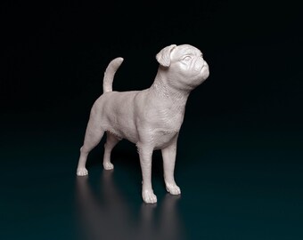Escultura personalizada de Petit Brabançon, estatua personalizada de Grifón de Bruselas, regalo para perro de pelo liso, memorial de cara plana, arte de raza miniatura