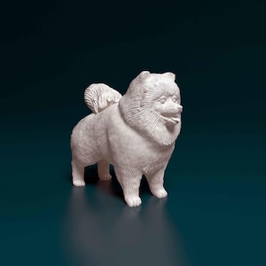 Pomeranian Minimalist Dog Statue – Paintable Dog Figurine, Unique Gift, Dog Memorial Sculpture, Home Decor or Cake Topper