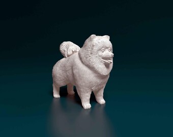 Pomeranian Figurine | Custom Fluffy Spitz Sculpture | Pet Memorial Statue and Dog Lover Gift