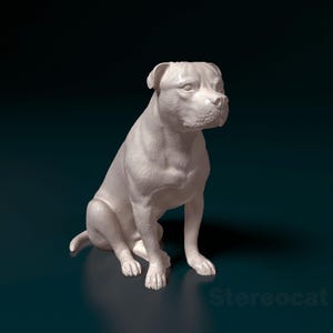 Staffordshire Bullterrier Minimalist Dog Statue – Paintable Dog Figurine, Unique Gift, Dog Memorial Sculpture, Home Decor or Cake Topper