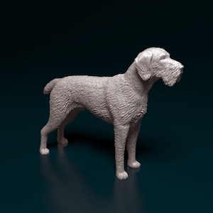 Deutsch Drahthaar Minimalist Dog Statue – Paintable Dog Figurine, Unique Gift, Dog Memorial Sculpture, Home Decor or Cake Topper