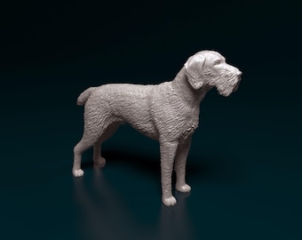 Escultura personalizada de Braco Alemán de Pelo Duro, estatua personalizada de Braco Alemán de Pelo Duro, regalo de perro de caza, decoración artística conmemorativa de perro de caza de pelo duro