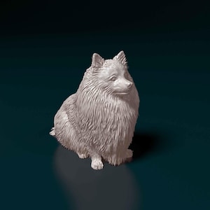 Pomeranian Minimalist Dog Statue – Paintable Dog Figurine, Unique Gift, Dog Memorial Sculpture, Home Decor or Cake Topper