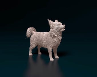 Long Haired Chihuahua Figurine | Custom Sculpture | Pet Memorial Statue and Dog Lover Gift