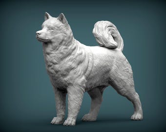 Alaskan Malamute Figurine | Custom Wolf Dog Sculpture | Pet Memorial Statue and Dog Lover Keepsake Gift