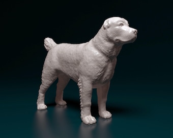 Figura personalizada de Alabai, estatua de pastor de Asia Central, retrato de perro personalizado, regalo conmemorativo para perro guardián, arte Volkodav, decoración para perros grandes