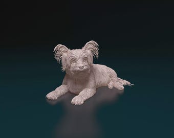 Yorkshire Terrier Figurine Dog | Minimalist Home Decor | Pet Memorial Statue | DIY or Custom Paint Sculpture | Cake Top