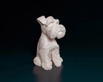 Zwergschnauzer Figurine Dog | Minimalist Home Decor | Pet Memorial Statue | DIY or Custom Paint Sculpture | Cake Top