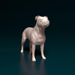 Pitbull Minimalist Dog Statue – Paintable Dog Figurine, Unique Gift, Dog Memorial Sculpture, Home Decor or Cake Topper