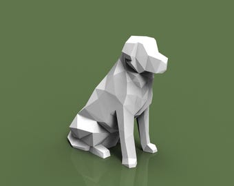Golden Retriever Figurine Dog | Minimalist Home Decor | Pet Memorial Statue | DIY or Custom Paint Sculpture | Cake Top