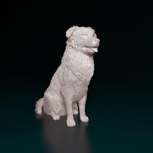 Australian Shepherd Aussie Minimalist Dog Statue – Paintable Dog Figurine, Unique Gift, Dog Memorial Sculpture, Home Decor or Cake Topper