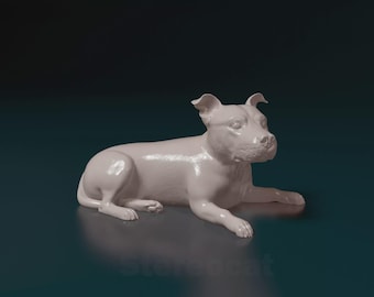 Staffordshire Bullterrier Figurine Dog | Minimalist Home Decor | Pet Memorial Statue | DIY or Custom Paint Sculpture | Cake Top