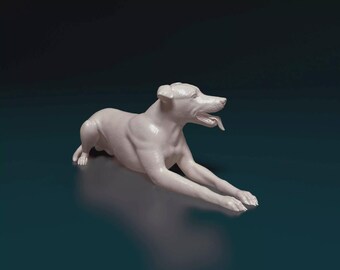 Greyhound Figurine Dog | Minimalist Home Decor | Pet Memorial Statue | DIY or Custom Paint Sculpture | Cake Top
