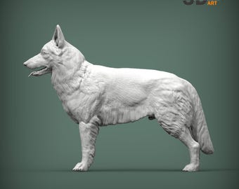 Swiss White Shepherd Figurine | Custom Berger Blanc Suisse Sculpture | Pet Memorial Statue and Dog Lover Gift