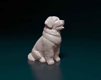 Leonberger Figurine Figurine Dog | Minimalist Home Decor | Pet Memorial Statue | DIY or Custom Paint Sculpture | Cake Top
