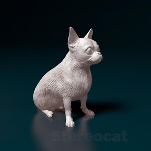 Chihuahua Minimalist Dog Statue – Paintable Dog Figurine, Unique Gift, Dog Memorial Sculpture, Home Decor or Cake Topper
