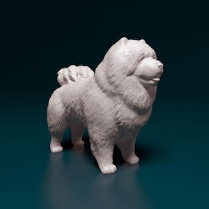 Chow Chow Minimalist Dog Statue – Paintable Dog Figurine, Unique Gift, Dog Memorial Sculpture, Home Decor or Cake Topper
