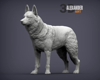 Escultura personalizada de perro lobo checoslovaco, estatua personalizada de Vlcak, regalo de perro lobo, monumento conmemorativo CSV, réplica de lobo gris, decoración artística de naturaleza salvaje