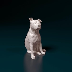Staffordshire bull terrier Minimalist Dog Statue – Paintable Dog Figurine, Unique Gift, Dog Memorial Sculpture, Home Decor or Cake Topper