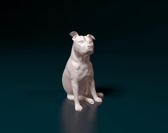 Staffordshire bull terrier Figurine Dog | Minimalist Home Decor | Pet Memorial Statue | DIY or Custom Paint Sculpture | Cake Top