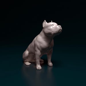 Pitbull bulldog Minimalist Dog Statue – Paintable Dog Figurine, Unique Gift, Dog Memorial Sculpture, Home Decor or Cake Topper