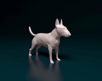 Bull Terrier Figurine | Custom Egg Head Dog Sculpture | Pet Memorial Statue and Dog Lover Gift