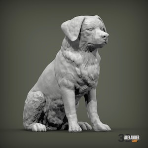 Mini Australian Shepherd Aussie Figurine Dog, Minimalist Dog Statue, Unique Gift, Memorial Dog Sculpture, Ready to Paint Home Decor Cake Top