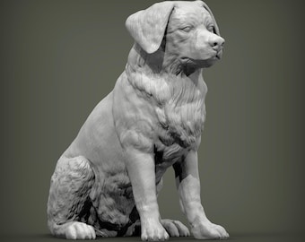 Mini Australian Shepherd Aussie Figurine Dog, Minimalist Dog Statue, Unique Gift, Memorial Dog Sculpture, Ready to Paint Home Decor Cake Top