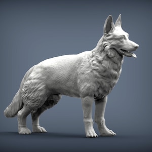 German Shepherd Minimalist Dog Statue – Paintable Dog Figurine, Unique Gift, Dog Memorial Sculpture, Home Decor or Cake Topper