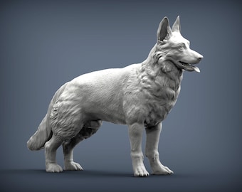 Escultura personalizada de pastor alemán, estatua alsaciana personalizada, regalo de perro policía K9, monumento conmemorativo para perro guardián, arte con aspecto de lobo, decoración de raza de pastoreo