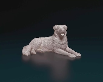 Saint Bernard x German Shepherd Dog Statue – Paintable Dog Figurine, Unique Gift, Dog Memorial Sculpture, Home Decor or Cake Topper