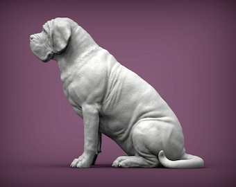 Mastiff Figurine Dog | Minimalist Home Decor | Pet Memorial Statue | DIY or Custom Paint Sculpture | Cake Top