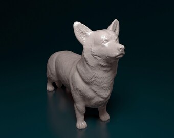 Pembroke Welsh Corgi Figurine | Custom Fox Face Dog Sculpture | Pet Memorial Statue and Dog Lover Gift