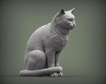 Cat Figurine, Minimalist Cat Statue, Unique Gift, Memorial Cat Sculpture, Ready to Painting, Home Decor, Cake Top