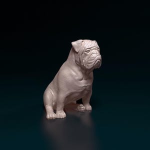 English Bulldog Minimalist Dog Statue – Paintable Dog Figurine, Unique Gift, Dog Memorial Sculpture, Home Decor or Cake Topper