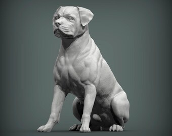 Rottweiler Figurine Dog | Minimalist Home Decor | Pet Memorial Statue | DIY or Custom Paint Sculpture | Cake Top