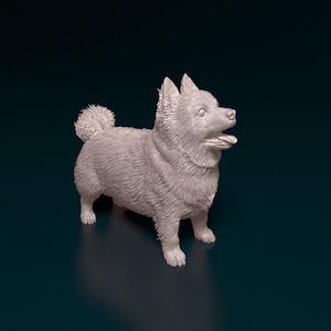 Pomeranian Minimalist Dog Statue – Paintable Dog Figurine, Unique Gift, Dog Memorial Sculpture, Home Decor or Cake Topper